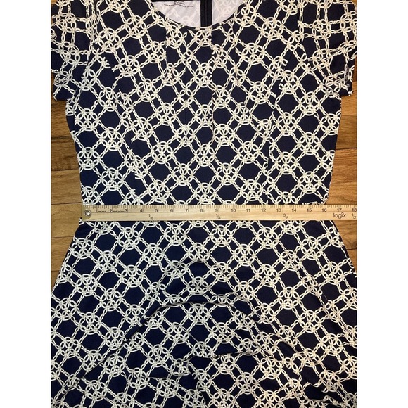 Talbots Dress Women’s Size L Blue White Nautical Rope Print Fit & Flare Preppy - Picture 11 of 11